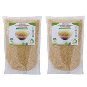 organic delight sonamasuri raw rice hand pounded