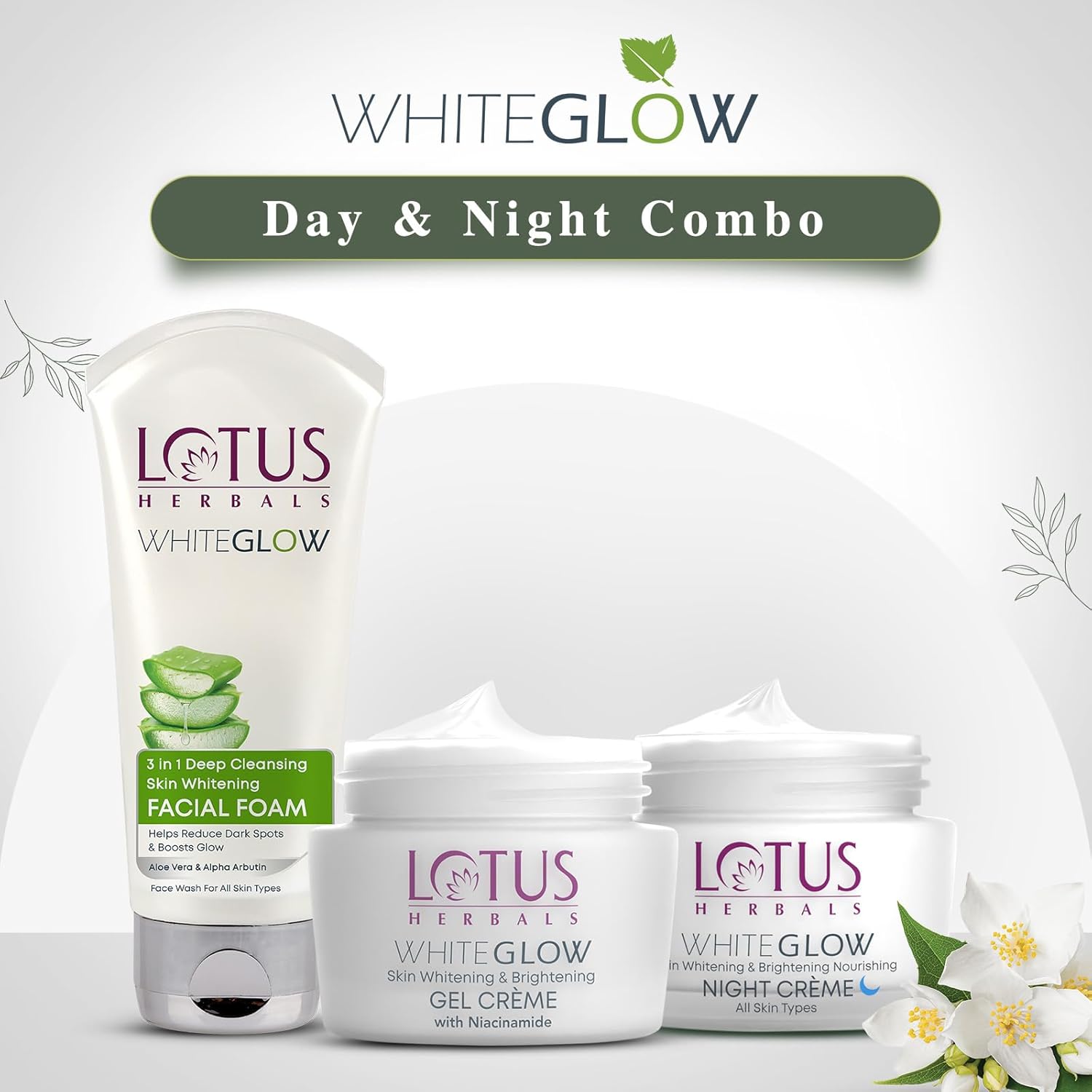 Lotus Herbals Whiteglow Day And Night Face Cream Pack with Face Wash