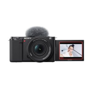 sony alpha zv e10k (previously zv e10l) with upgraded selp1650 (ver 2) power zoom lens | 24.2 mp interchangeable lens mirrorless vlog camera, made for creators |aps c sensor 4k movie recording black
