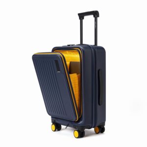 mokobara polycarbonate the transit cabin pro luggage small cabin size poly carbonate hard sided 8 hinomoto wheels suitcase for travelling (we meet again sunray, 56 cm, blue)