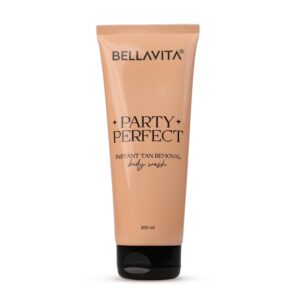 bellavita party perfect 2 in 1 body wash| instant tan removal | instant brightening | even skin tone | for men & women | 200ml